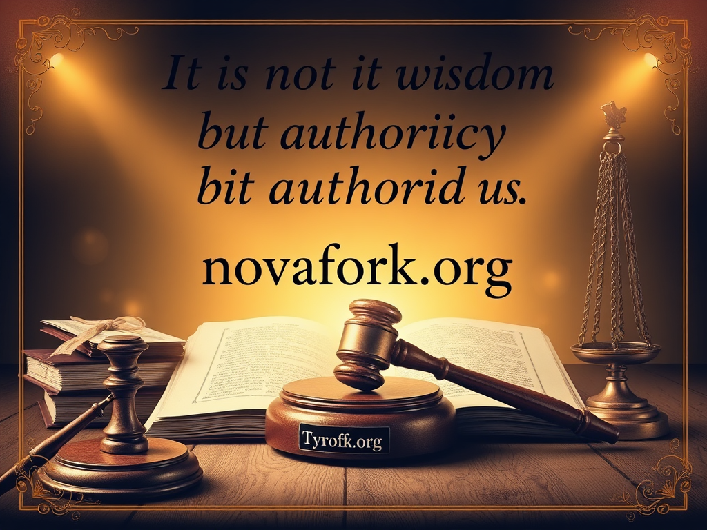 It is Not Wisdom but Authority that Makes a Law. t - Tymoff